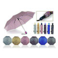 Parapluie manuel coloré en aluminium de DOT 3 pli (YS-3FM21083939R)